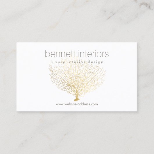 Modern Luxury Interior Designer Minimal Gold 名刺 (正面)