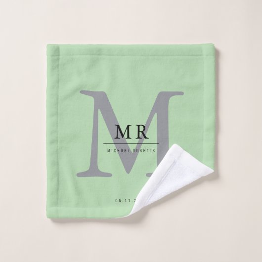 Modern Luxury Monogram Colour Match  バスタオルセット (ウォッシュタオル)