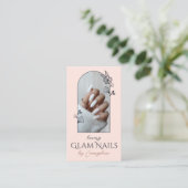 Modern Luxury Nail Salon Floral Rose Arch Photo 名刺 (スタンド正面)