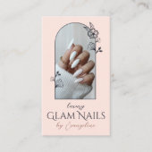 Modern Luxury Nail Salon Floral Rose Arch Photo 名刺 (正面)