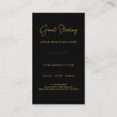 Modern Luxury Real Estate Black Gold Professional 名刺 (裏面)