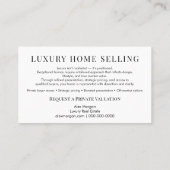 Modern Luxury Real Estate business | Bespoke Home  名刺 (裏面)