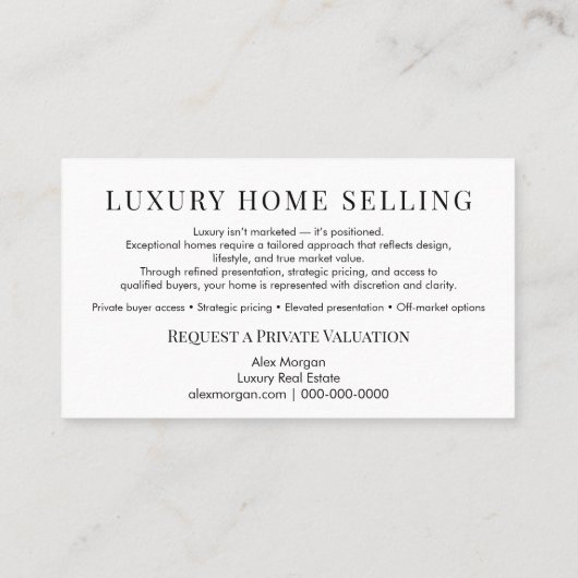 Modern Luxury Real Estate business | Bespoke Home  名刺 (裏面)