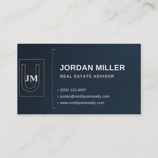 Modern Luxury Real Estate Business Card Template 名刺 (正面)