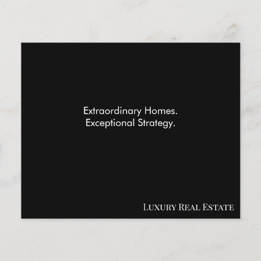 Modern Luxury Real Estate Postcard | Bespoke Home  チラシ (正面)