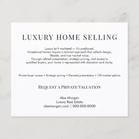 Modern Luxury Real Estate Postcard | Bespoke Home  チラシ (裏面)