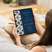 Modern Luxury Talavera Tile Wedding 招待状