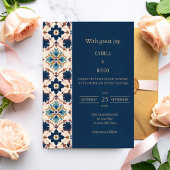 Modern Luxury Talavera Tile Wedding 招待状