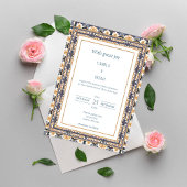 Modern Luxury Talavera Tile Wedding 招待状