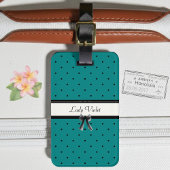 Modern Luxury Teal Monogram Summer Travel ラゲッジタグ