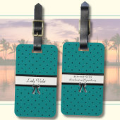 Modern Luxury Teal Monogram Summer Travel ラゲッジタグ