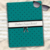 Modern Luxury Teal Monogram Summer Travel Journal ノートブック
