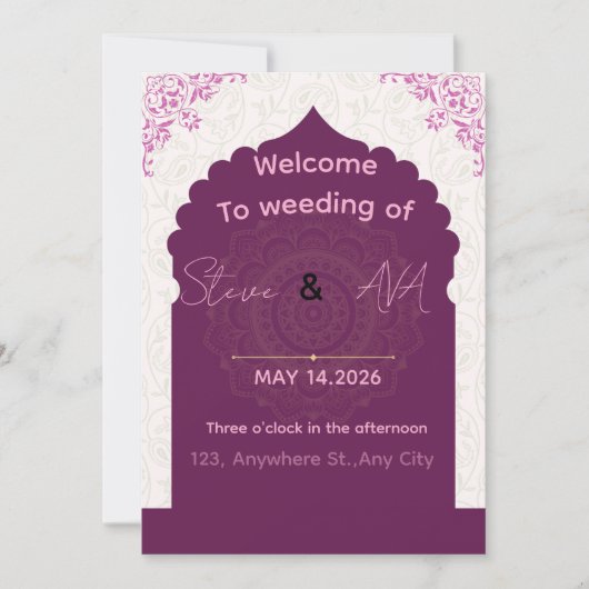 Modern Luxury Wedding Invitation – Elegant Minimal 招待状 (正面)