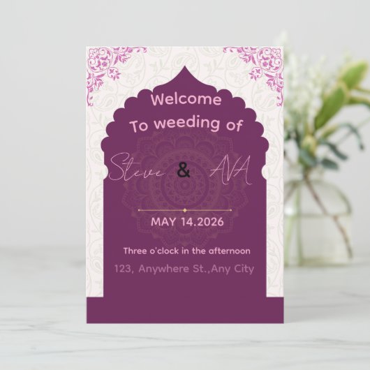 Modern Luxury Wedding Invitation – Elegant Minimal 招待状 (スタンド正面)