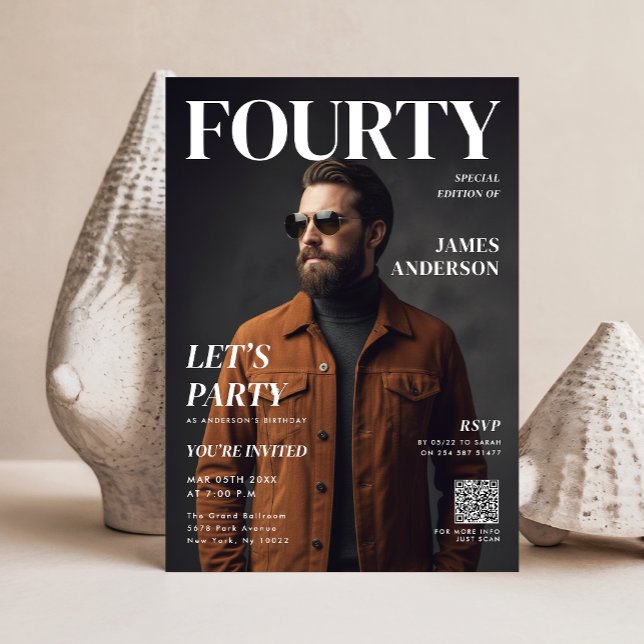 Modern Magazine Cover Photo 40th Birthday Party    (クリエイターアップロード済み)