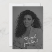 Modern Magazine Cover Photo Birthday Party 招待状 (裏面)