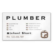 Modern Magnetic Black & Brown Plumber マグネット名刺 (正面)