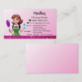 Modern Maid House Cleaning housekeeping Service 名刺 (正面/裏面)