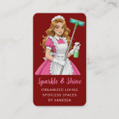 Modern Maid House Cleaning Housekeeping Style 名刺 (正面)