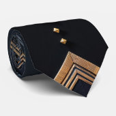 Modern Majesty - negro carbón, gris, oro ネクタイ (ロール)