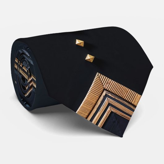 Modern Majesty - negro carbón, gris, oro ネクタイ (ロール)