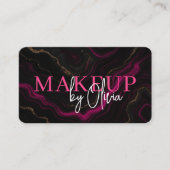 Modern Makeup Artist Business Card with QR Code 名刺 (正面)