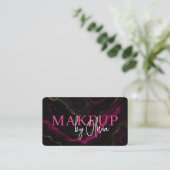 Modern Makeup Artist Business Card with QR Code 名刺 (スタンド正面)