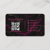 Modern Makeup Artist Business Card with QR Code 名刺 (裏面)