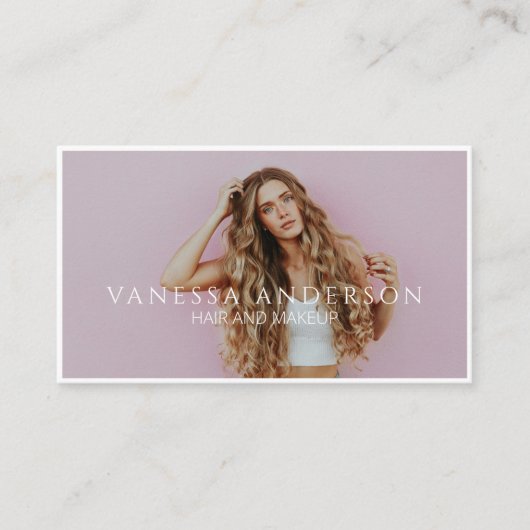 Modern Makeup Artist Hair Stylist QR Code Photo 名刺 (正面)