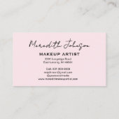 Modern Makeup Artist Pink Black Script Photo   名刺 (裏面)