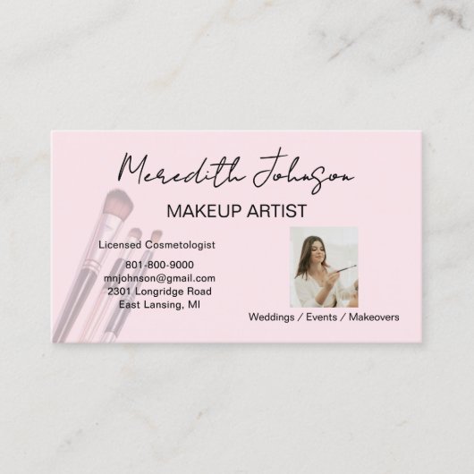 Modern Makeup Artist Professional Photo QR Codes 名刺 (正面)