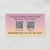 Modern Makeup Artist Professional Photo QR Codes  名刺 (裏面)