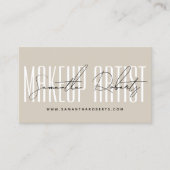 Modern makeup artist script typography beige ロイヤリティカード (正面)