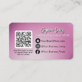 Modern makeup bold purple photo qr code 名刺 (裏面)