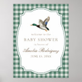 Modern Mallard Duck Gender Neutral Baby Shower ポスター (正面)