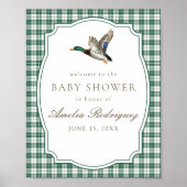 Modern Mallard Duck Gender Neutral Baby Shower ポスター (正面)