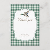 Modern Mallard Duck Gender Neutral Thank You エンクロージャーカード (正面)