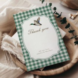 Modern Mallard Duck Gender Neutral Thank You エンクロージャーカード