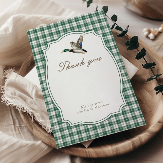 Modern Mallard Duck Gender Neutral Thank You エンクロージャーカード