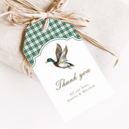 Modern Mallard Duck Neutral Baby Shower Favor ギフトタグ