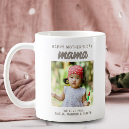 Modern Mama Kids Photo Happy Mother's Day  コーヒーマグカップ