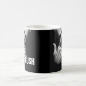 Modern Man Shushing Gesture HUSH Graphic コーヒーマグカップ (中央)