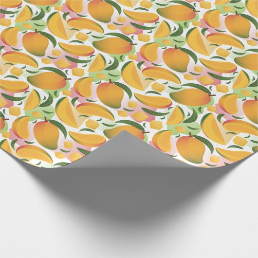Modern Mango Fruit Pattern Wrapping Paper Roll ラッピングペーパー (角)