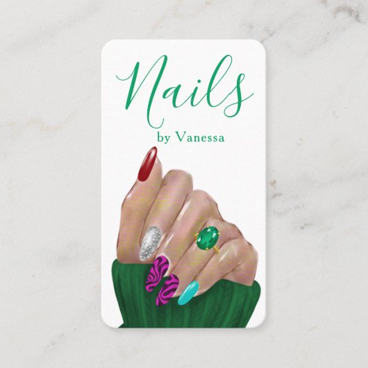 Modern Manicurist Artist Chic Nail Studio QR Code 名刺 (正面)