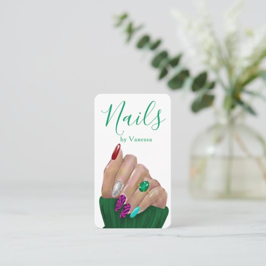 Modern Manicurist Artist Chic Nail Studio QR Code 名刺 (スタンド正面)