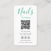 Modern Manicurist Artist Chic Nail Studio QR Code 名刺 (裏面)