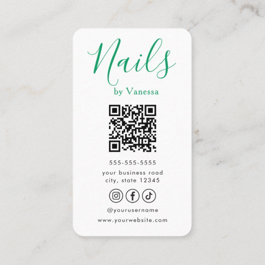 Modern Manicurist Artist Chic Nail Studio QR Code 名刺 (裏面)