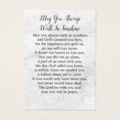 Modern Marble 3 Photo Memorial Funeral Prayer Card (裏面)