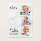 Modern Marble 3 Photo Memorial Funeral Prayer Card (正面)