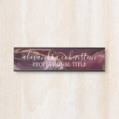 Modern Marble Agate Burgundy Office Door Sign サインプレート (正面)